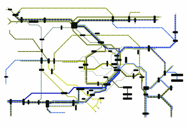 P型タイプの方の路線図の見え方