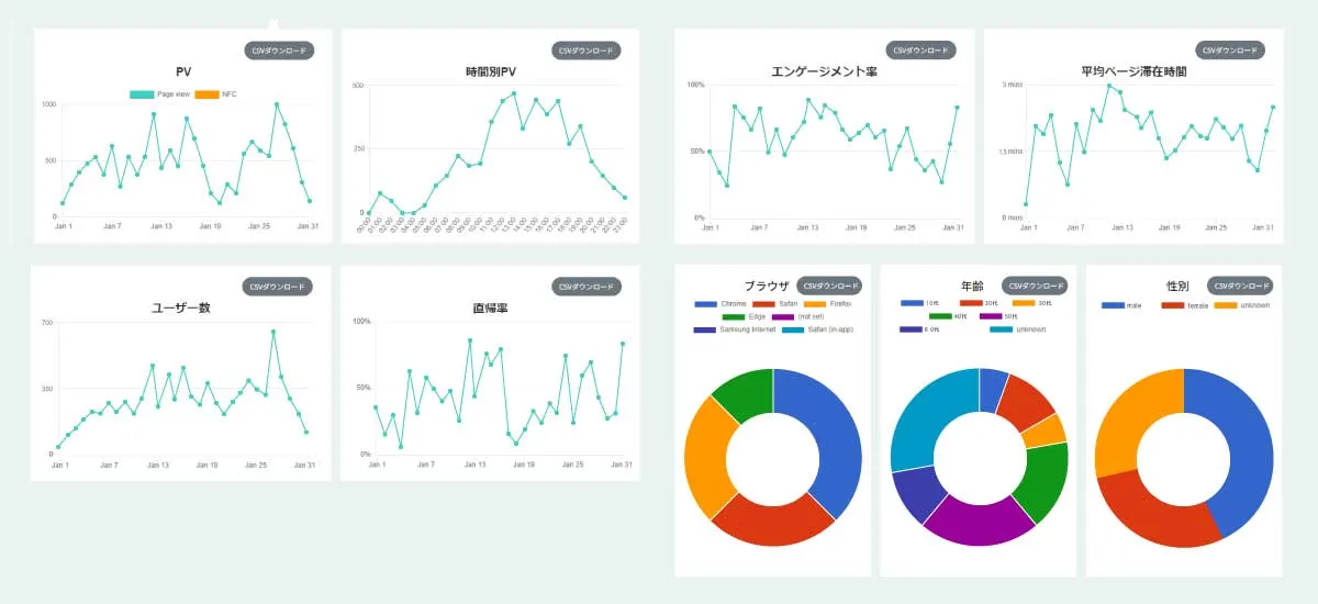 アクセス情報でグラフで分かりやすく可視化